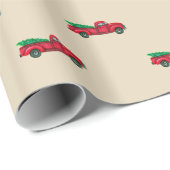  papier voor de rotzooi met rode kerstbomen (Rol Hoek)