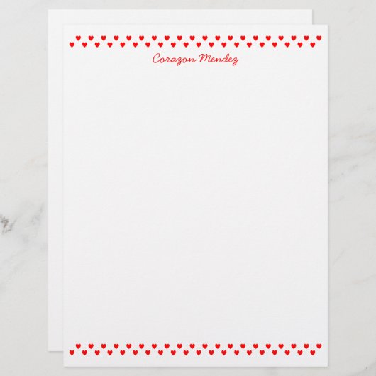 Papier voor decoratieve kleine rode harten (Voorkant / Achterkant)