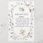 Papier voor flaconvrij wild bloeit op maat (Voorkant)