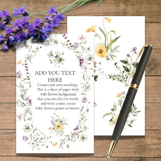 Papier voor flaconvrij wild bloeit op maat