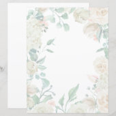 Papier voor Florence - waterverf rozen voor crème (Voorkant / Achterkant)