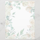Papier voor Florence - waterverf rozen voor crème (Voorkant)