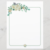 Papier voor Florence - waterverf rozen voor crème (Voorkant)