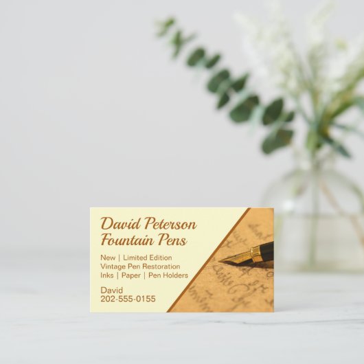 Papier voor fonteinen visitekaartje (Staand voorkant)