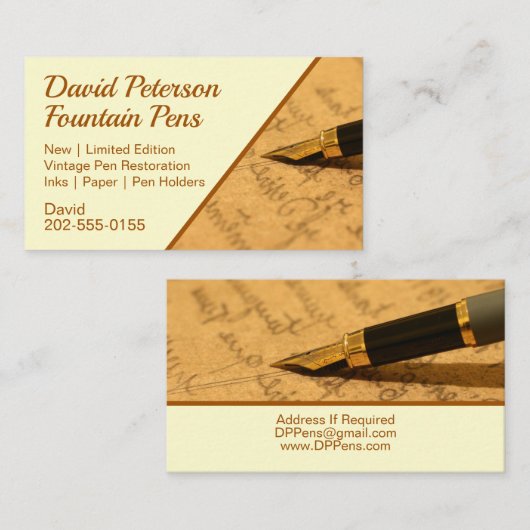 Papier voor fonteinen visitekaartje (Voorkant / Achterkant)