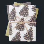 Papier voor gouden kerstkerstinslag inpakpapier vel<br><div class="desc">Trio-inpakpapierset</div>