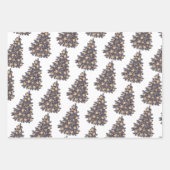 Papier voor gouden kerstkerstinslag inpakpapier vel (Voorkant)