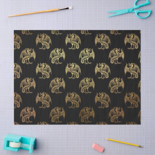 Papier voor goudzwart Fantasy Dragon (Craft)