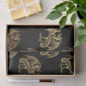 Papier voor goudzwart Fantasy Dragon (Geschenk)