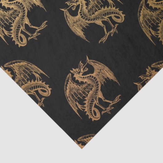 Papier voor goudzwart Fantasy Dragon (Detail)