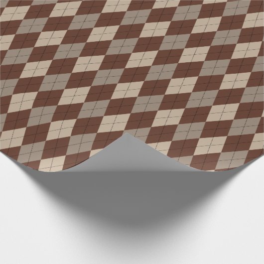 Papier voor grote beige en bruine argyle-overvulli (Hoek)