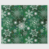 Papier voor het inpakken van groene kerstsnowflake (Vlak)
