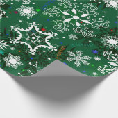 Papier voor het inpakken van groene kerstsnowflake (Hoek)