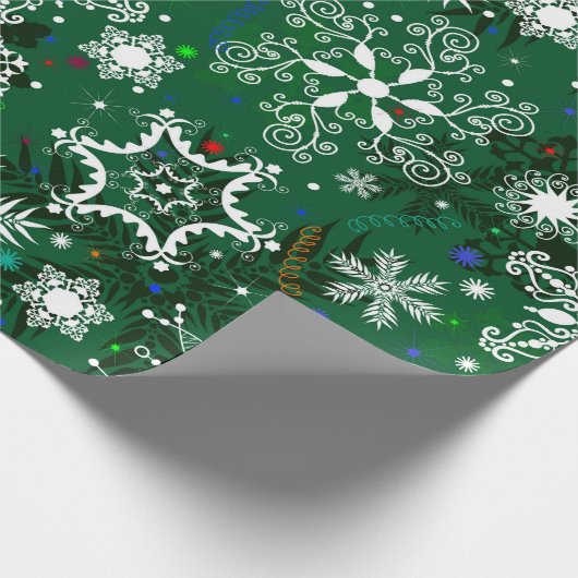 Papier voor het inpakken van groene kerstsnowflake (Hoek)