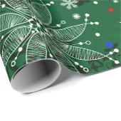 Papier voor het inpakken van groene kerstsnowflake (Rol Hoek)