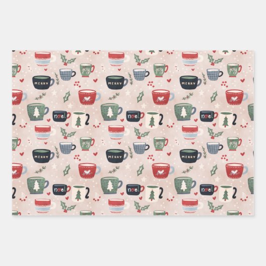 Papier voor het ompakken van cacao- en kerstlampje inpakpapier vel (Voorkant)