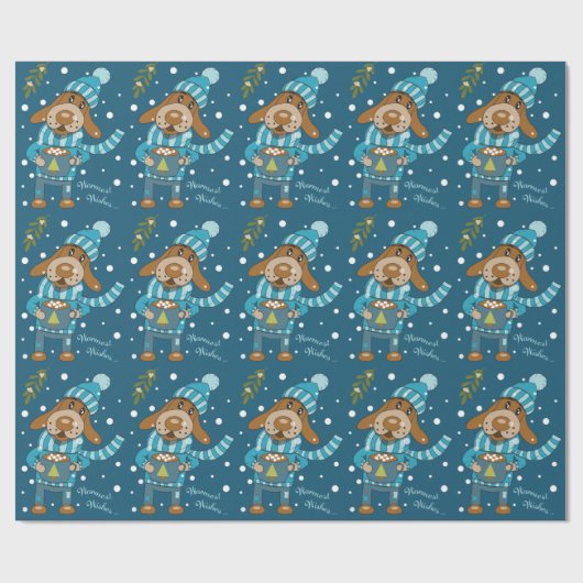 Papier voor het ompakken van een blauwholiday van  (Vlak)