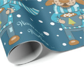 Papier voor het ompakken van een blauwholiday van (Rol Hoek)