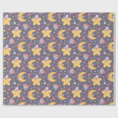 Papier voor het ompakken van moon en sterren (Vlak)