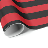 Papier voor het ompakken van rode en zwarte strepe (Rol Hoek)