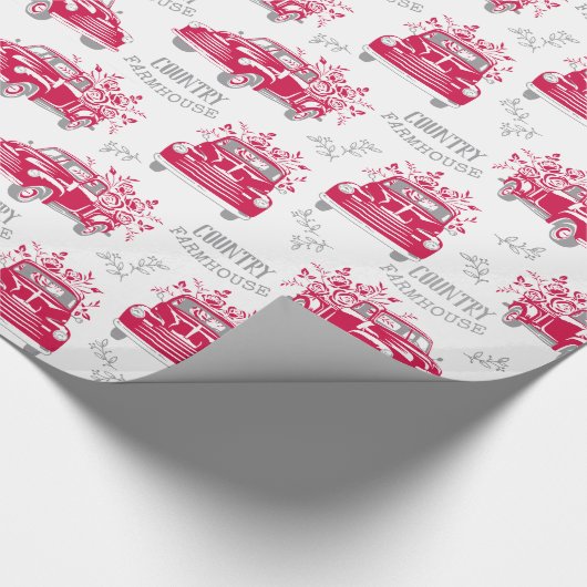  papier voor het ompakken van rode vrachtwagens (Hoek)