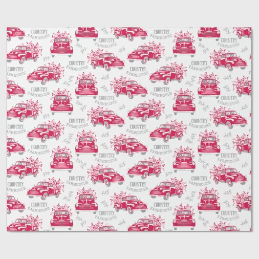 papier voor het ompakken van rode vrachtwagens (Vlak)