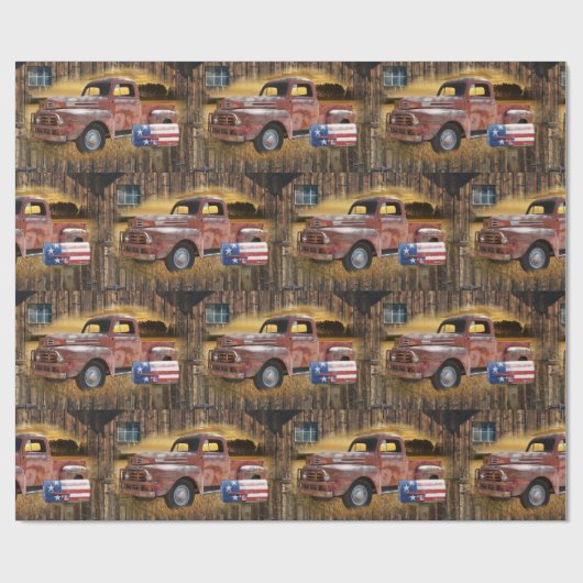  papier voor het ompakken van rode vrachtwagens (Vlak)