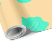 Papier voor het ompakken van Zee met turquoise Lea (Rol Hoek)