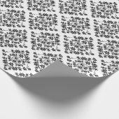 Papier voor het ompakken van zwarte en witte Flora (Hoek)