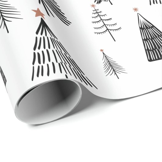 Papier voor het ompakken van zwarte en witte kerst (Rol Hoek)