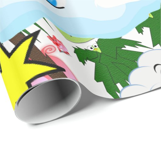 Papier voor het ompakken Varkens Unicorn Regenboog (Rol Hoek)