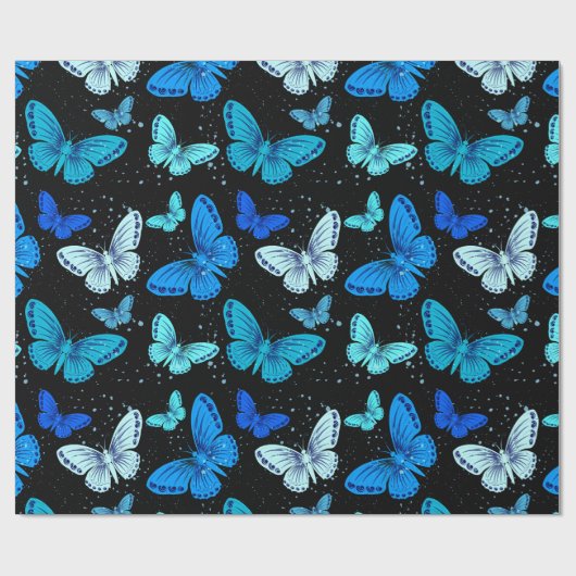 Papier voor het oppakken van zwarte en blauwe vlin (Vlak)