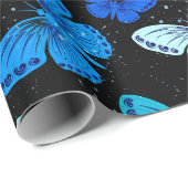 Papier voor het oppakken van zwarte en blauwe vlin (Rol Hoek)