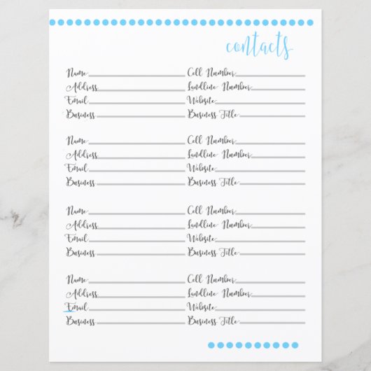 Papier voor het persboek | Baby Blue (Voorkant)