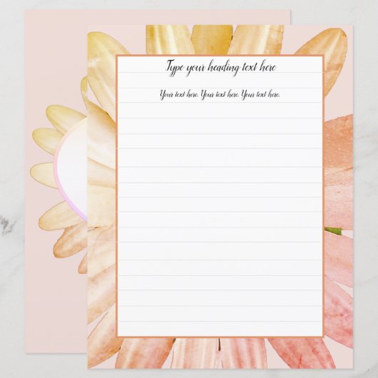 Papier voor het roze papierwerk van Daisy Floral (Voorkant / Achterkant)