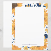 Papier voor het schrijven van Florence - zonnebloe (Voorkant / Achterkant)