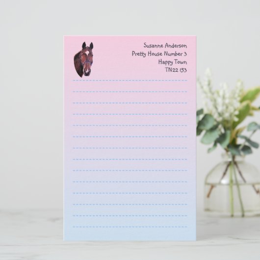 Papier voor het schrijven van  paarden (Staand voorkant)