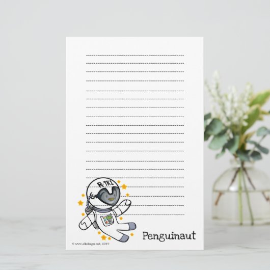 Papier voor het schrijven van pinguïnaut (Staand voorkant)