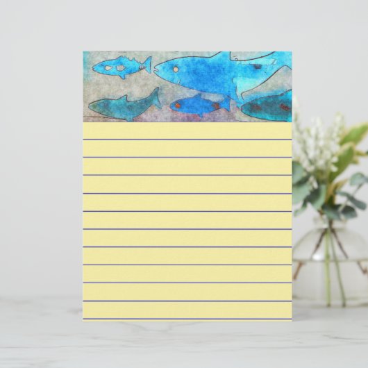 Papier voor het schrijven van vis (Staand voorkant)