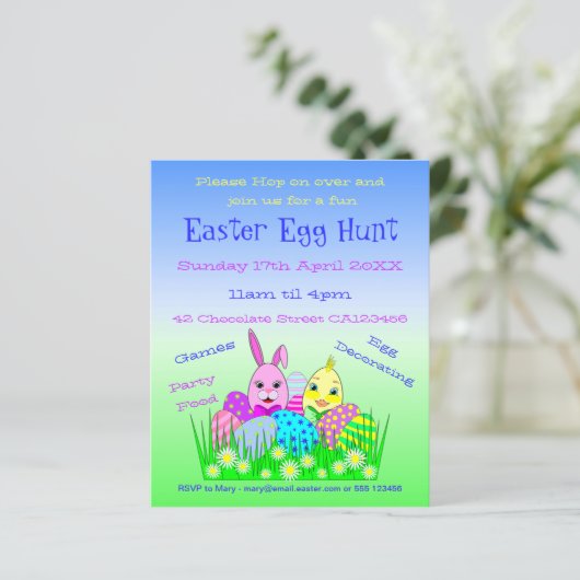 Papier voor het uitnodigingspapier voor paaseieren (Staand voorkant)