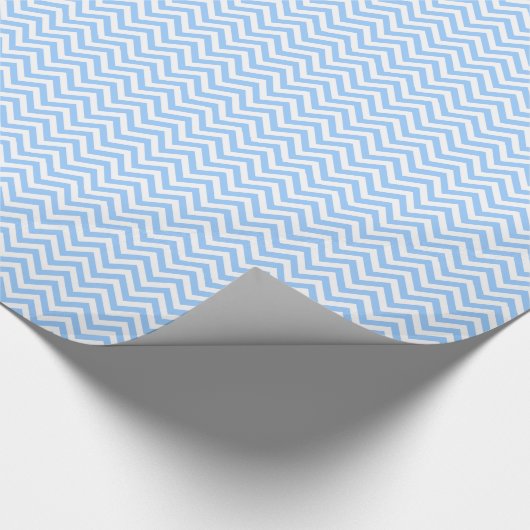 Papier voor het verpakken van babyblauw chevron (Hoek)