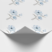 Papier voor het verpakken van blauwe bloemen (Hoek)