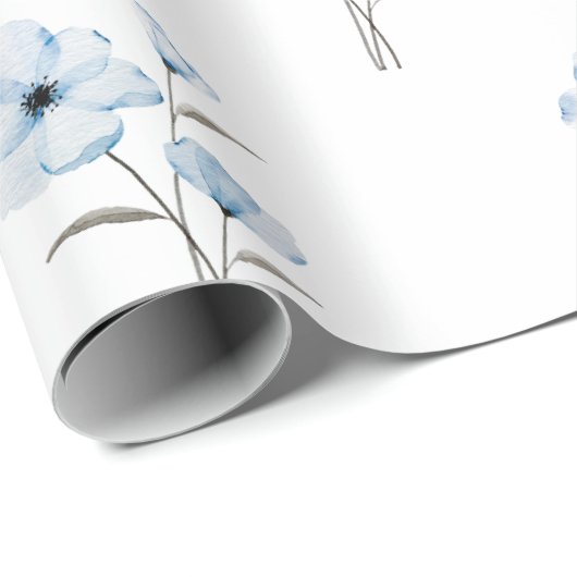 Papier voor het verpakken van blauwe bloemen