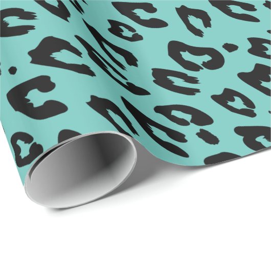 Papier voor het verpakken van blauwe luipaarden (Rol Hoek)