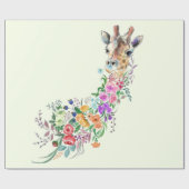 papier voor het verpakken van bloemige Giraffe (Vlak)