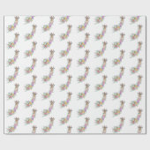 papier voor het verpakken van bloemige Giraffe (Vlak)