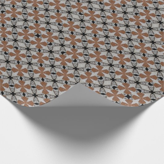 Papier voor het verpakken van bruine en zwarte fle (Hoek)