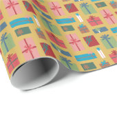 Papier voor het verpakken van Cadeaus (geel) (Rol Hoek)