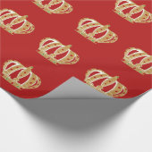 Papier voor het verpakken van gouden en rode kroon (Hoek)