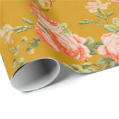  papier voor het verpakken van gouden en roze Flor (Rol Hoek)